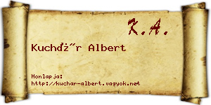 Kuchár Albert névjegykártya