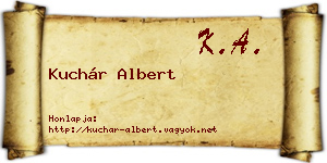 Kuchár Albert névjegykártya